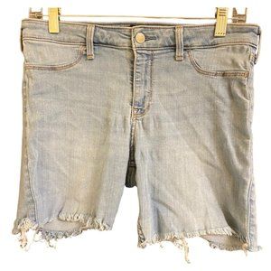 HOLLISTER BLUE DENIM LOW RISE JEAN LEGGING CUT OFF SHORTS SZ 9R/29